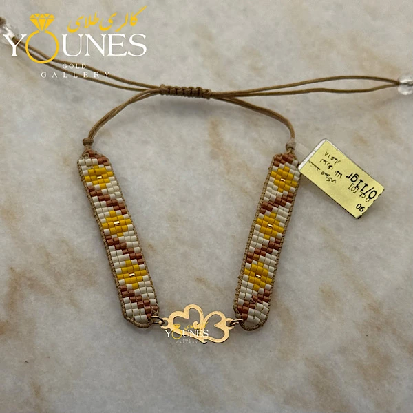 دستبند بند میوکی طرح دو قلب طلا